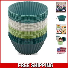 Eco-Friendly Silicone Muffin Liners - Reusable, Non-Stick Baking Cups 24 Pack