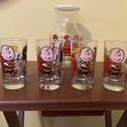 Vintage Set Snoopy's Kitchen Carafe With Lid And 4 Glasses, Peanuts-Made in USA — photo 2