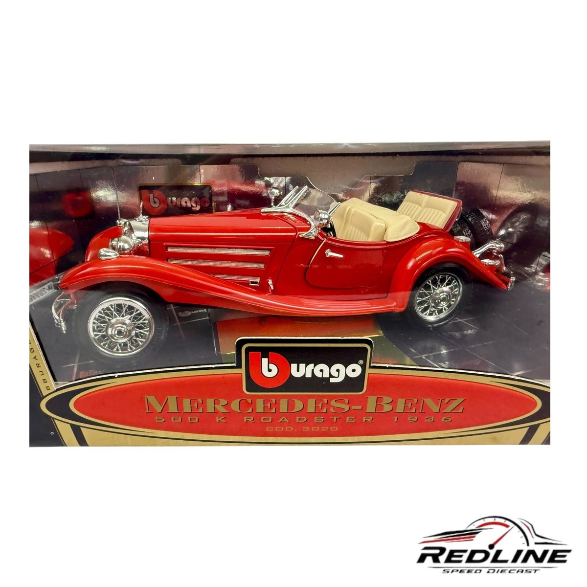 🇩🇪🇩🇪 Bburago Mercedes-Benz 500 K Roadster Red 1936 1:20