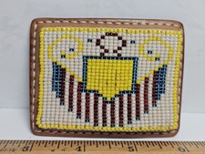 Native American Indian Hand Beaded Artisan Vintage Southwestern 3" Belt Buckle