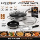 Copper Chef Titan Series 5 Pc Cookware Set Fry Pan Deep Pan Lid Basket Knife EUC