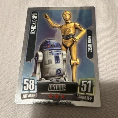 Star Wars Trading Card  DROIDE  Nr. 215 R2-D2 & C-3PO Deutsch