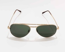 Ray-Ban RB3625 New Aviator Polished Gold Frame Green Lens Unisex Sunglasses 58mm