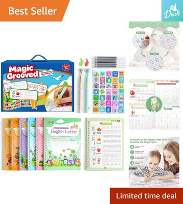 Children's Handwriting Copybook Set with Magic Ink: 6 Practice Books Included