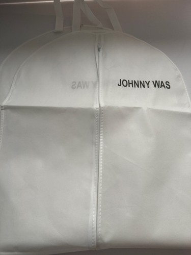 JOHNNY WAS white lightweight garment travel dust hangimg bag 20 x 50