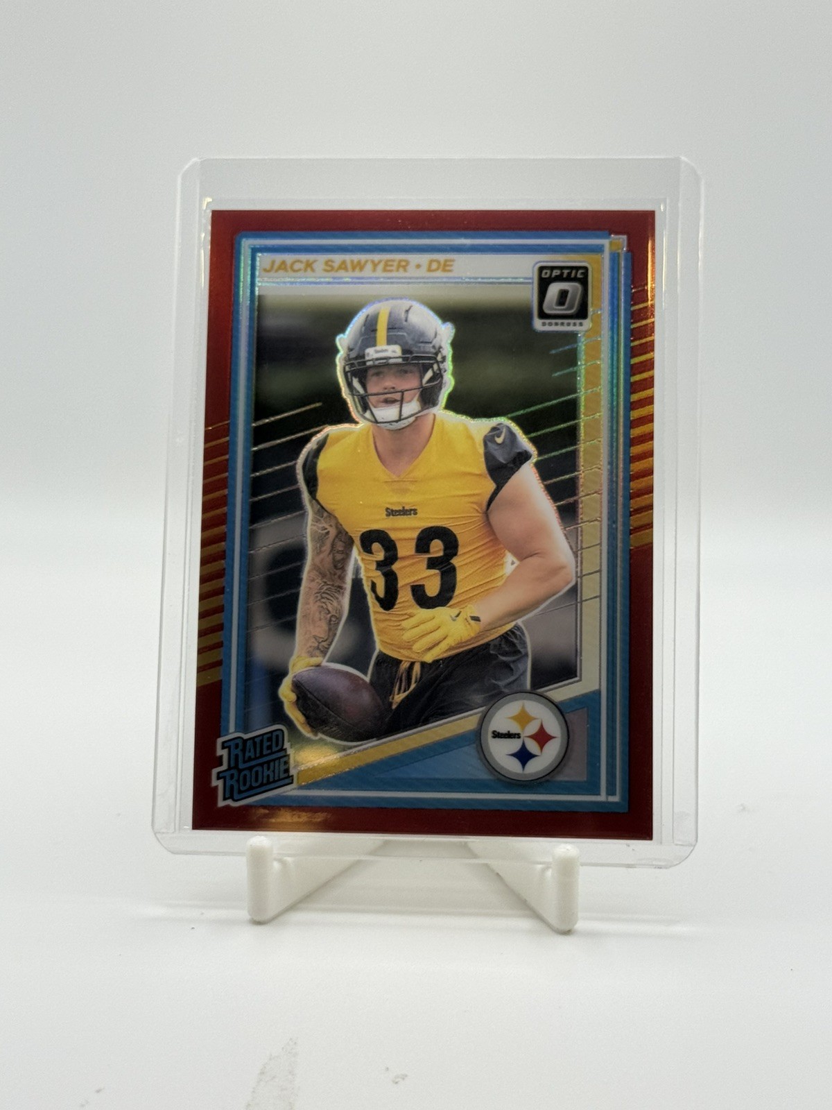 2025 Panini Donruss Optic Jack Sawyer True Red Rated Rookie Prizm /149 #220 SSP