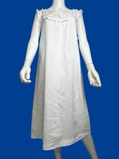 Antique French Style White Cotton Chemise Nightgown Edwardian Crown Monogram M