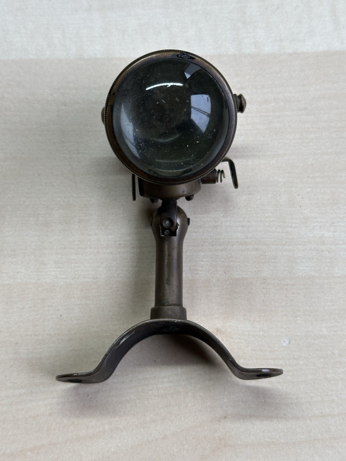 Antique Brass Industrial Inspection Magnifier Lamp – Bullseye Lens c1900