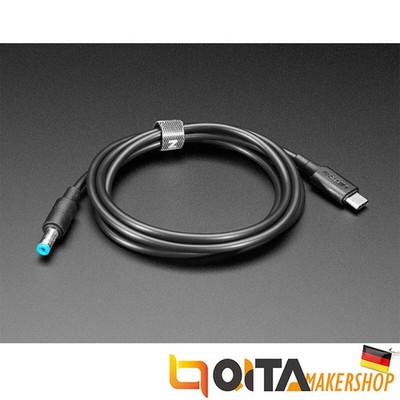 Adafruit USB Type C 3.1 PD zu 5.5mm Barrel Jack Cable Kable - 20V 5A Output 5452