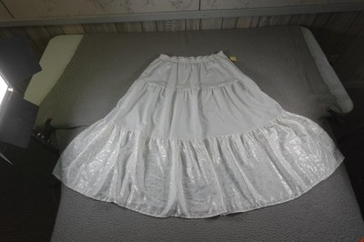 Vintage Western Skirt Womens Medium White Ruffle Cowgirl Rodeo Show Dance Ranch