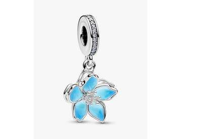 Pandora 790667c02 Charm Anhänger blaue Kirschblüte