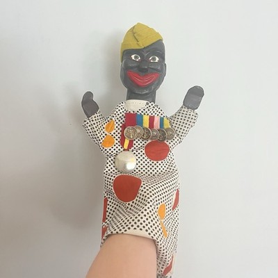 Vintage Retro Holz geschnitzt Handpuppe Punch und Judy African Man 1970 s
