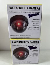 2pc Dummy Camera Fake Security CCTV Dome Camera with Flashing Red Light Display