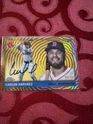 2025 Topps Chrome Platinum Carlos Narvaez RC Gold Vibrations  /50 Rookie