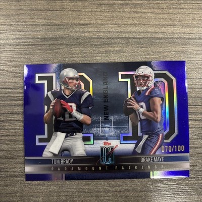 2024 TOPPS SIG CLASS PARAMOUNT PAIRINGS PURPLE DRAKE MAYE/TOM BRADY 70/100 SSP