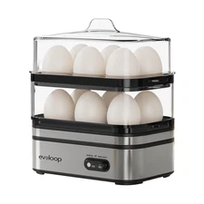 Evoloop Rapid Egg Cooker Electric 12 Eggs Capacity, Soft, Medium, H... Fast Ship
