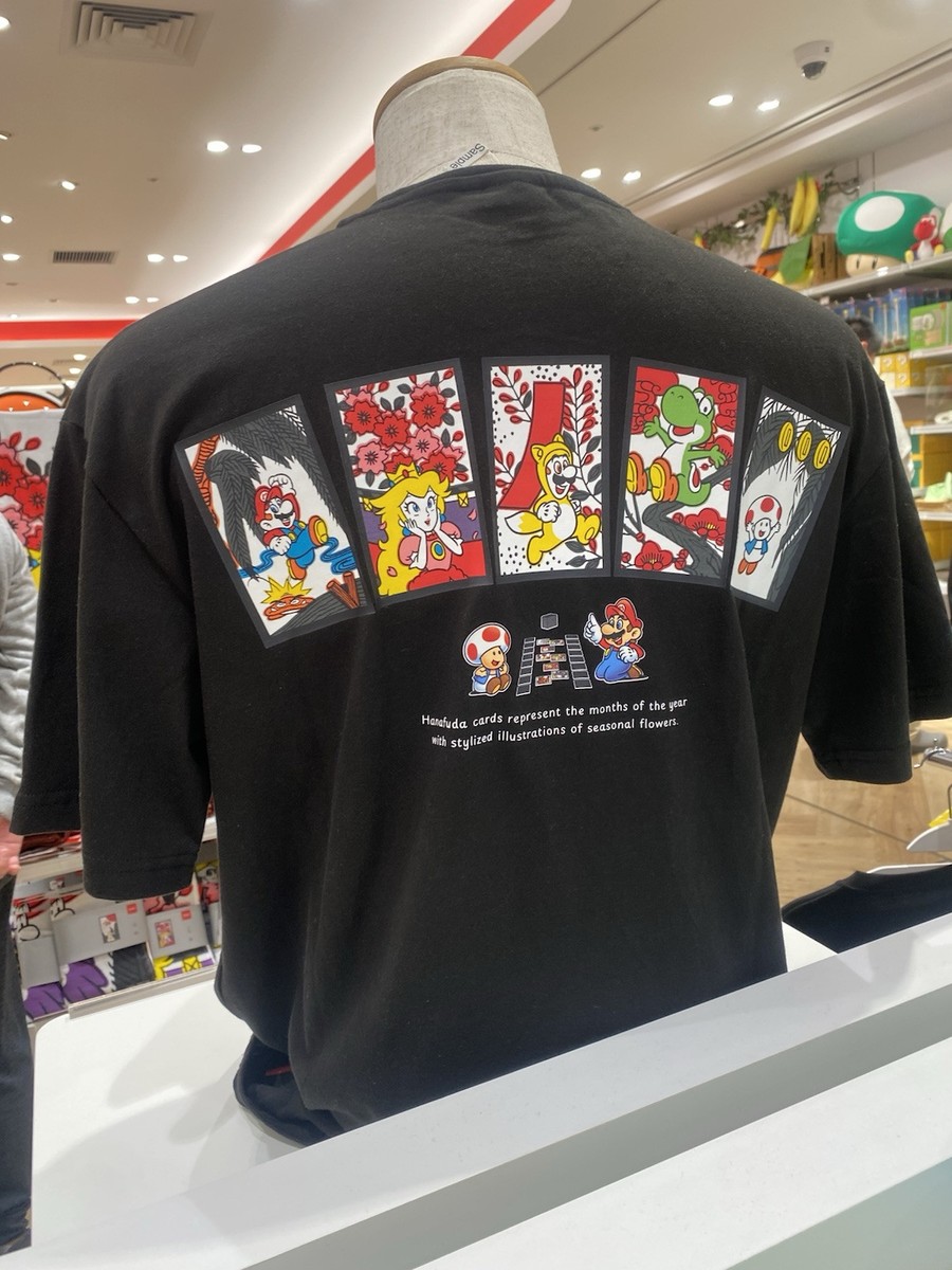 Mario Hanafuda T-shirt Black Nintendo TOKYO/OSAKA Size S, M, L, XL