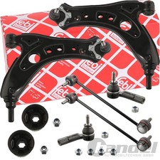 2x FEBI QUERLENKER + KOPPELSTANGE + SPURSTANGENKÖPFE für VW POLO 9N SKODA FABIA