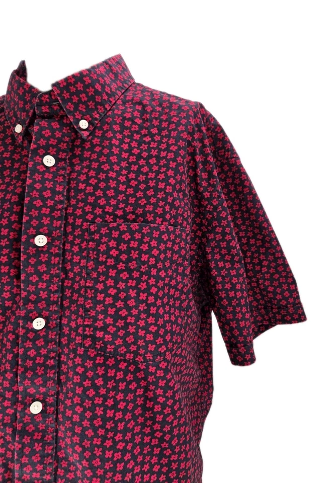 Jack Spade Men's Shirt Extra Large Red Cotton Floral Short Sleeve Button - Image 2 of 4
