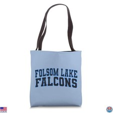 Folsom Lake College Sports Fan Tote Bag, Durable Canvas, 15" x 12", Blue Color