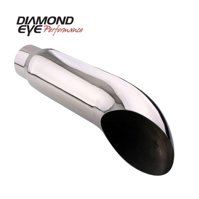 Diamond Eye Exhaust Tail Pipe Tip; Turn Down; 4In. Id X 5In. Od X 18In.