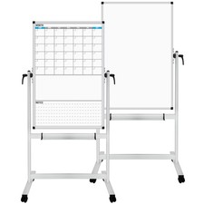 XBoard Rolling Mobile Whiteboard 44x30" Double Sided Magnetic Dry Erase Board