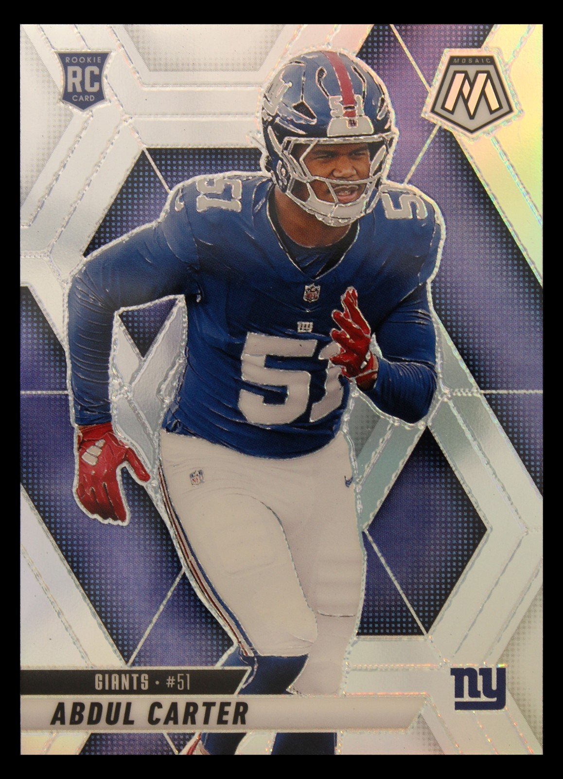 2025 Panini Mosaic #317 Abdul Carter Rookie New York Giants Silver Prizm