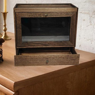 Parfüm Organizer Große Kapazität Display Box Staubdicht Flip Top Massivholz