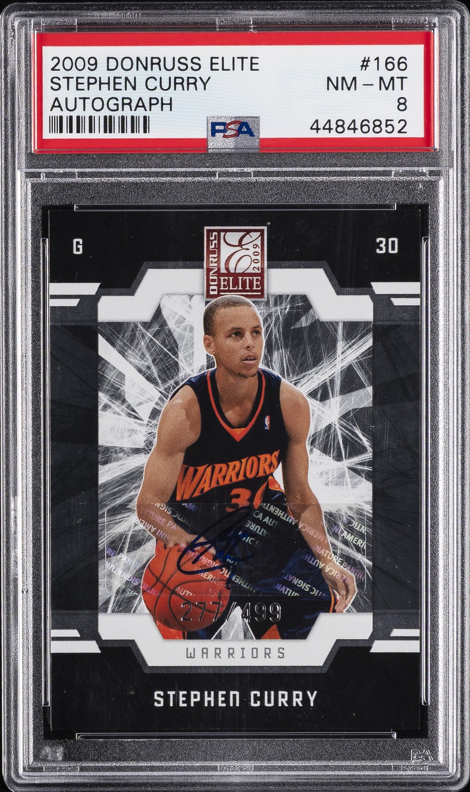 2009 DONRUSS ELITE AUTO #166 STEPHEN CURRY ROOKIE RC #/499 PSA 8