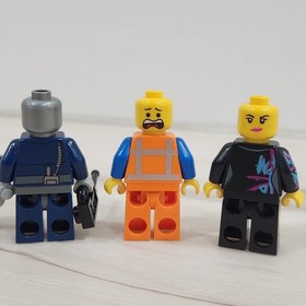 Lego Movie Emmet, Wyldstyle And Robot Cop Guy Minifigures From Set 70801