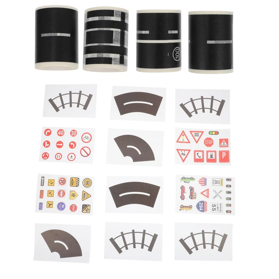 16pcs Railway Train Washi Tape Road Traffic Adhesive Tape Sticker Decor - Image 4 of 4