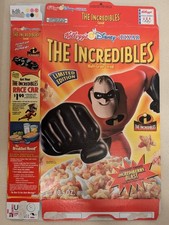 Caja de cereales vacía plana Kellogg's Los Increíbles edición limitada - Disney Pixar