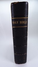 Large Antique Holy Bible Containing Old And New Testaments 1857 Oxford Press