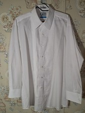 Cardi L3 16-16 1/2 32 33 Fitted White Pointed Collar Tuxedo Shirt