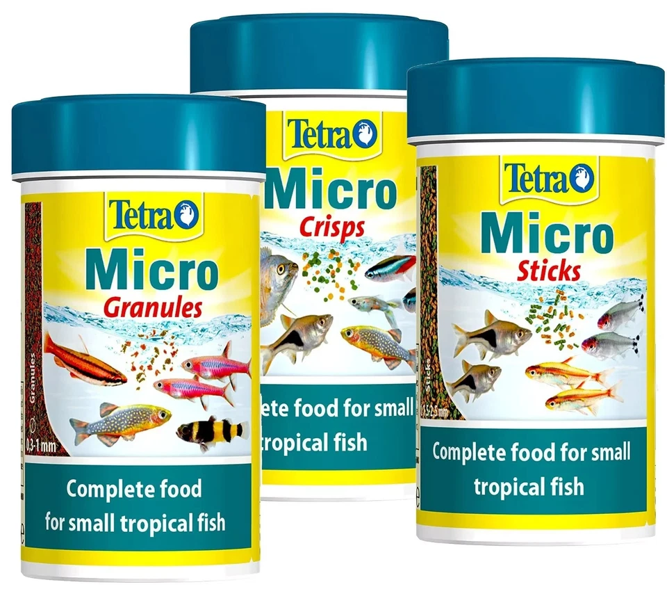 TETRA MICRO GRANULES MICRO STICKS MICRO CRISPS 100ML AQUARIUM FISH FOOD
