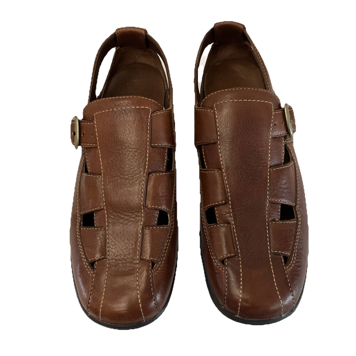 Cole Haan Air Mens Brown Leather Huarache Fisherman Sandals C03922 Size 8 M Rare VTG COLE HAHN MENS CASUAL BROWN LEATHER FISHERMAN HARACHE  main image 4