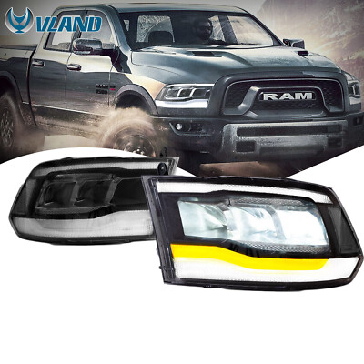 VLAND Headlights For 2009-2018 Dodge Ram 1500 RAM2500 RAM3500 FULL LED W/Startup