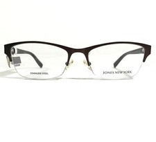 Jones New York Eyeglasses Frames J476 BROWN Square Half Rim 53-18-135