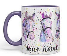 Personalised Name Horses Horse Farm Animals ceramic art Coloured Mug Cup