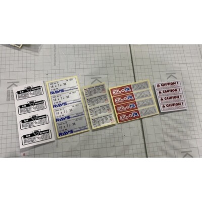 NEW Volk Rays TE37 CE28 RE30 ZE40 Wheels Set Production Tag Stickers Premium