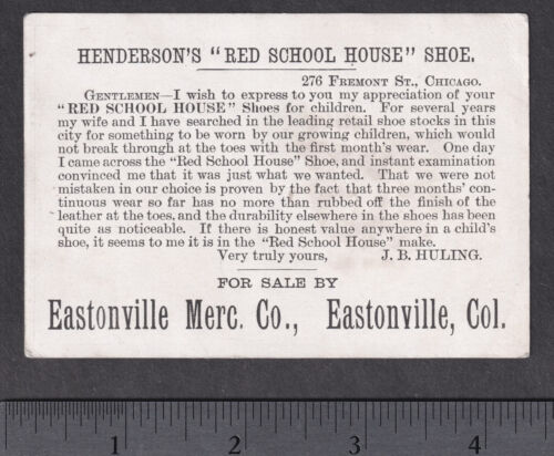 Carta commerciale scarpa Colorado Springs Eastonville Ghost Town piccola scuola rossa casa - Foto 2 di 9