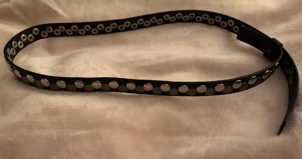 ¡NUEVO! Western Hatband - Black Tachoned Hatband - Plateado y Bronce Tachuelas Foto 4 de 4