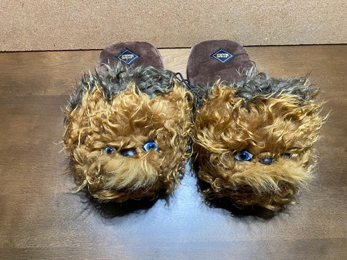 Herren Star Wars Chewbacca Chewie Slipper Kunstfell Slipper Braun Warm - Brandneu - Bild 1 von 5