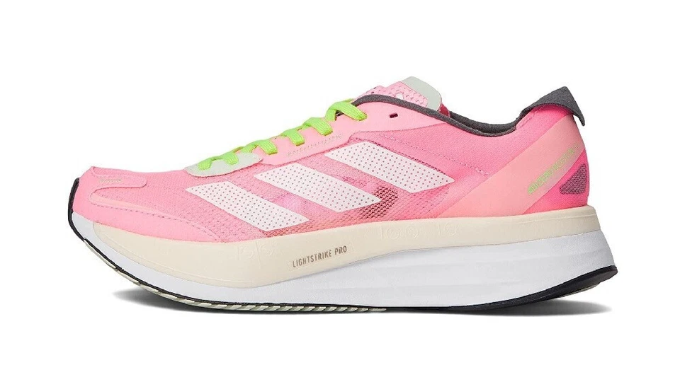 adidas Adizero Boston 11 Women Running shoes Beam Pink/White/Beam Green 8 B - Image 3 of 4