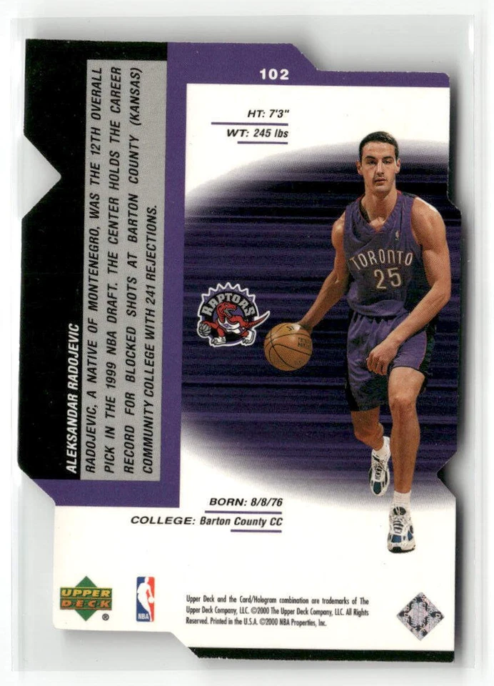 1999-00 UD Black Diamond #102 Aleksandar Radojevic Diamond Cut ☘️712 - Image 2 of 2