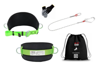 STURZSTOP Baumpflege SET Haltegurt Auffanggurt Klettergurt EN358 + Halteseil 1,6m EN354