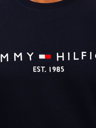 TOMMY HILFIGER TH Flex Logo Jumper Sweatshirt - Navy - Picture 8 of 8