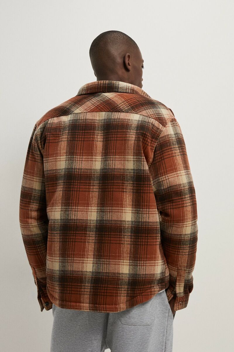 New Zara Fleece Plaid Overshirt Jacket S Orange 0397/371 New Zara Fleece Plaid Overshirt Jacket S Orange 0397/371