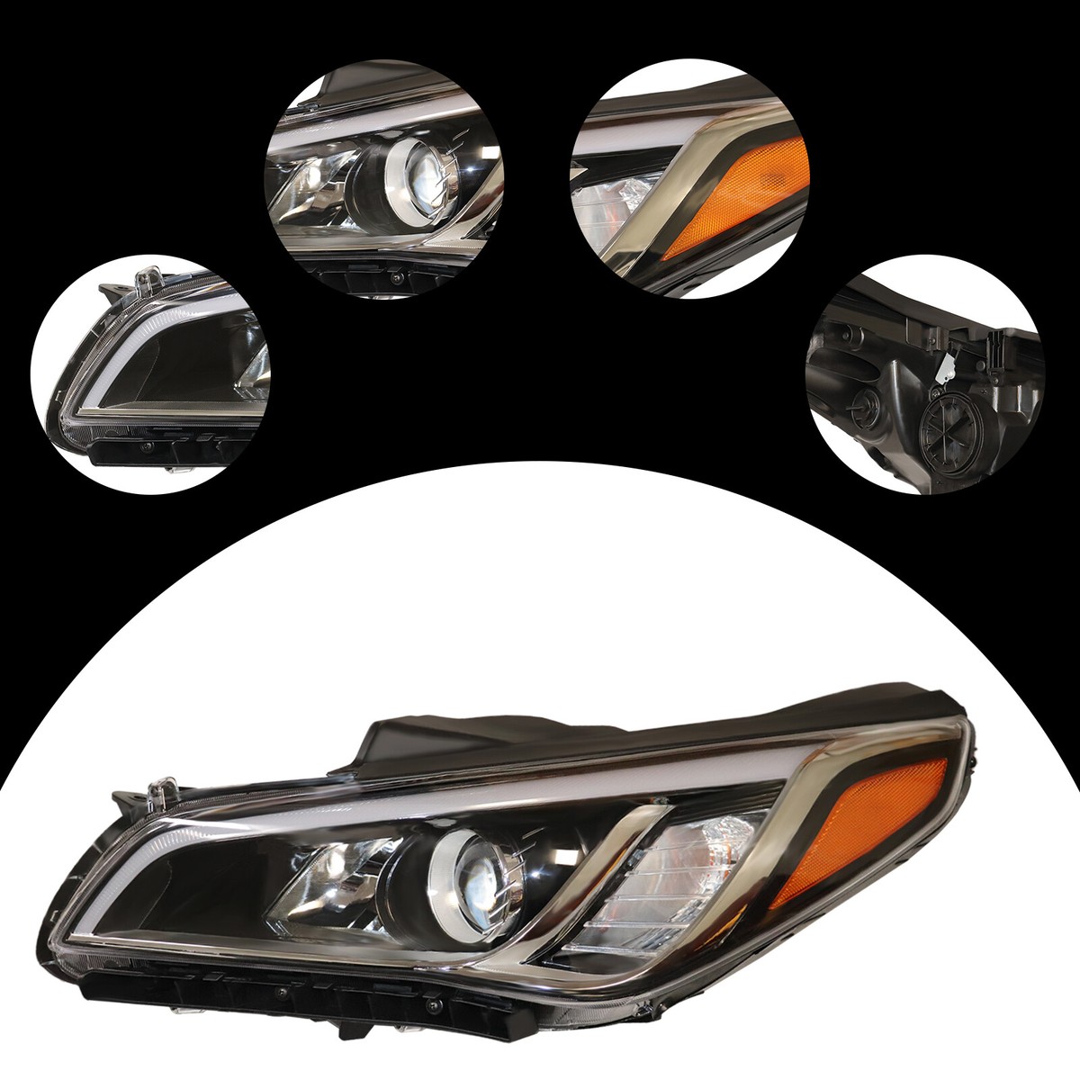 For 2015-2017 Hyundai Sonata Headlight Assembly Left Side Headlamp