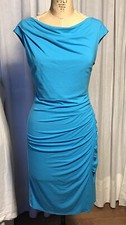 Ann Taylor Womens Sleeveless Turquoise knit Cocktail Dress Sz M pre-owned